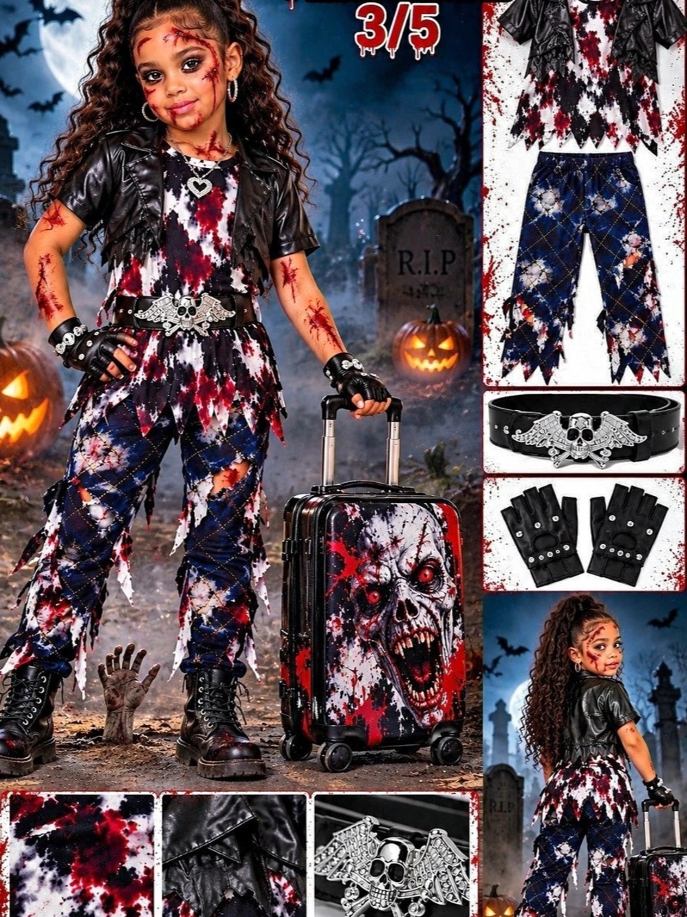 California Costumes Rocked Out Zombie Costume Girls Small